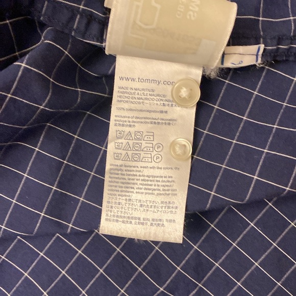 Tommy Hilfiger XXL Men’s Shirt Button Down Long Sleeve Navy Check - Picture 4 of 10